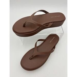 American Eagle Live Your Life Platform Flip Flops Sandals Brown Size 7